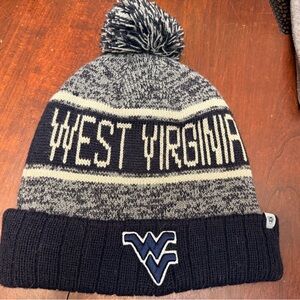 West Virginia Knit Beanie with Pom